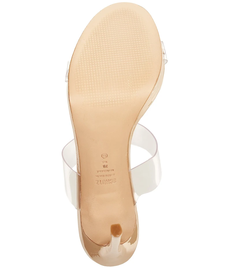 Schutz Ariella Clear Banded High Heel Stiletto Dress Sandals