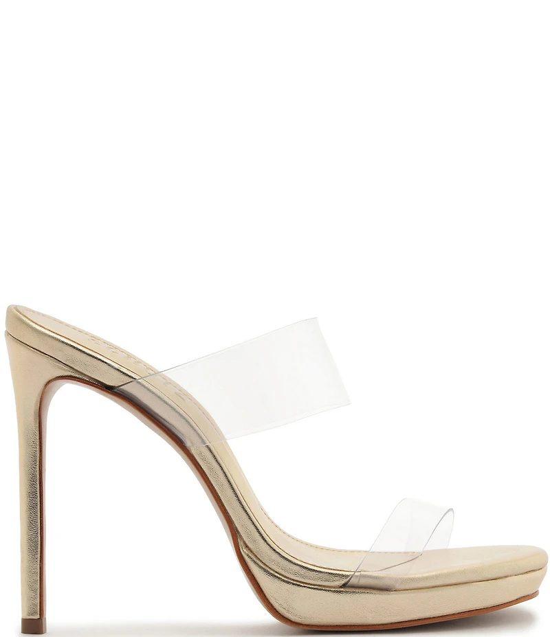 Schutz Ariella Clear Banded High Heel Stiletto Dress Sandals