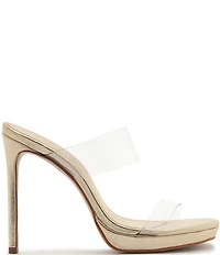 Schutz Ariella Clear Banded High Heel Stiletto Dress Sandals