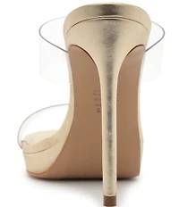Schutz Ariella Clear Banded High Heel Stiletto Dress Sandals