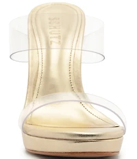 Schutz Ariella Clear Banded High Heel Stiletto Dress Sandals