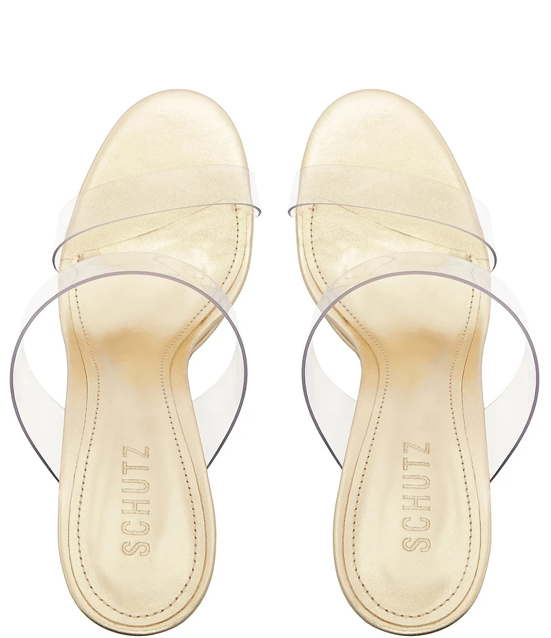 Schutz Ariella Clear Banded High Heel Stiletto Dress Sandals