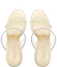 Schutz Ariella Clear Banded High Heel Stiletto Dress Sandals