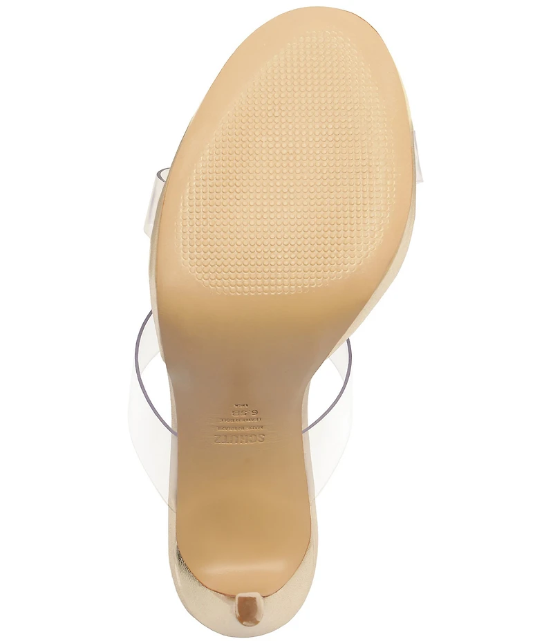 Schutz Ariella Clear Banded High Heel Stiletto Dress Sandals