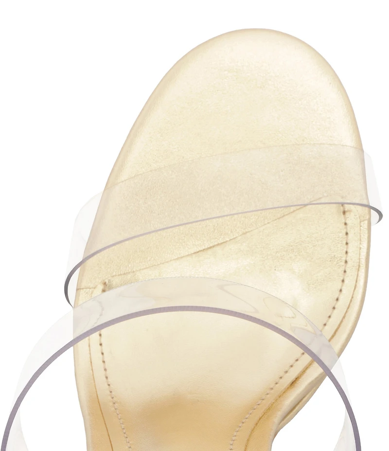 Schutz Ariella Clear Banded High Heel Stiletto Dress Sandals