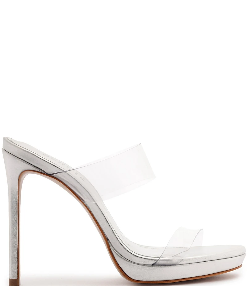 Schutz Ariella Clear Banded High Heel Stiletto Dress Sandals