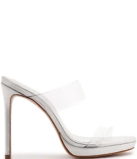 Schutz Ariella Clear Banded High Heel Stiletto Dress Sandals