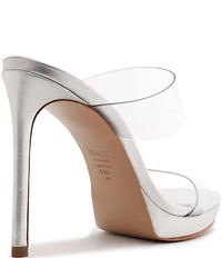 Schutz Ariella Clear Banded High Heel Stiletto Dress Sandals