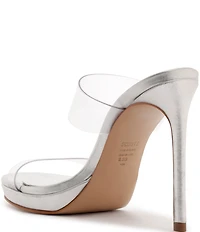 Schutz Ariella Clear Banded High Heel Stiletto Dress Sandals