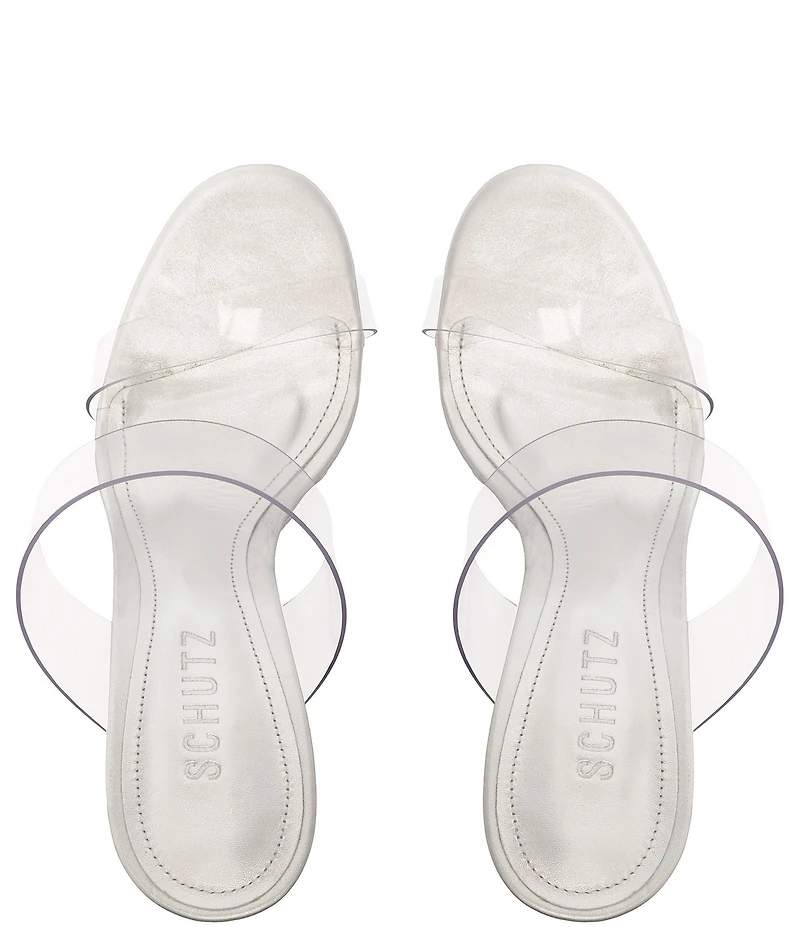Schutz Ariella Clear Banded High Heel Stiletto Dress Sandals