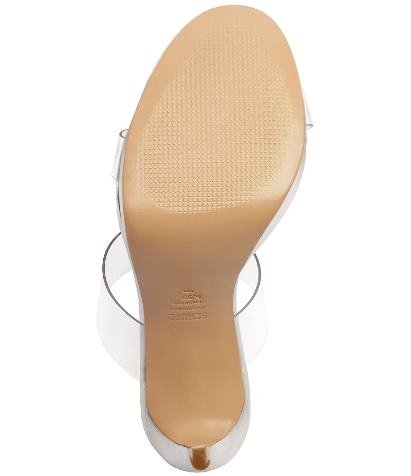 Schutz Ariella Clear Banded High Heel Stiletto Dress Sandals
