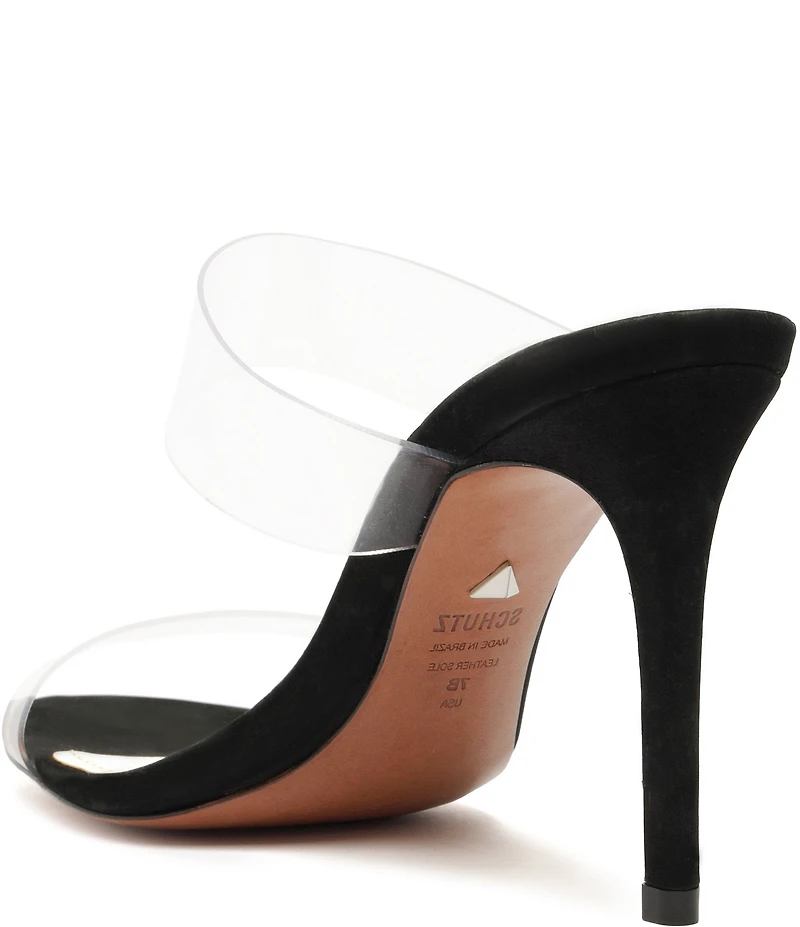 Schutz Ariella Clear Vinyl Dress Slide Sandals