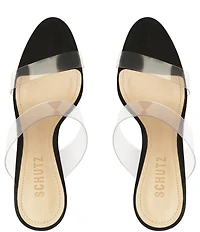 Schutz Ariella Clear Vinyl Dress Slide Sandals