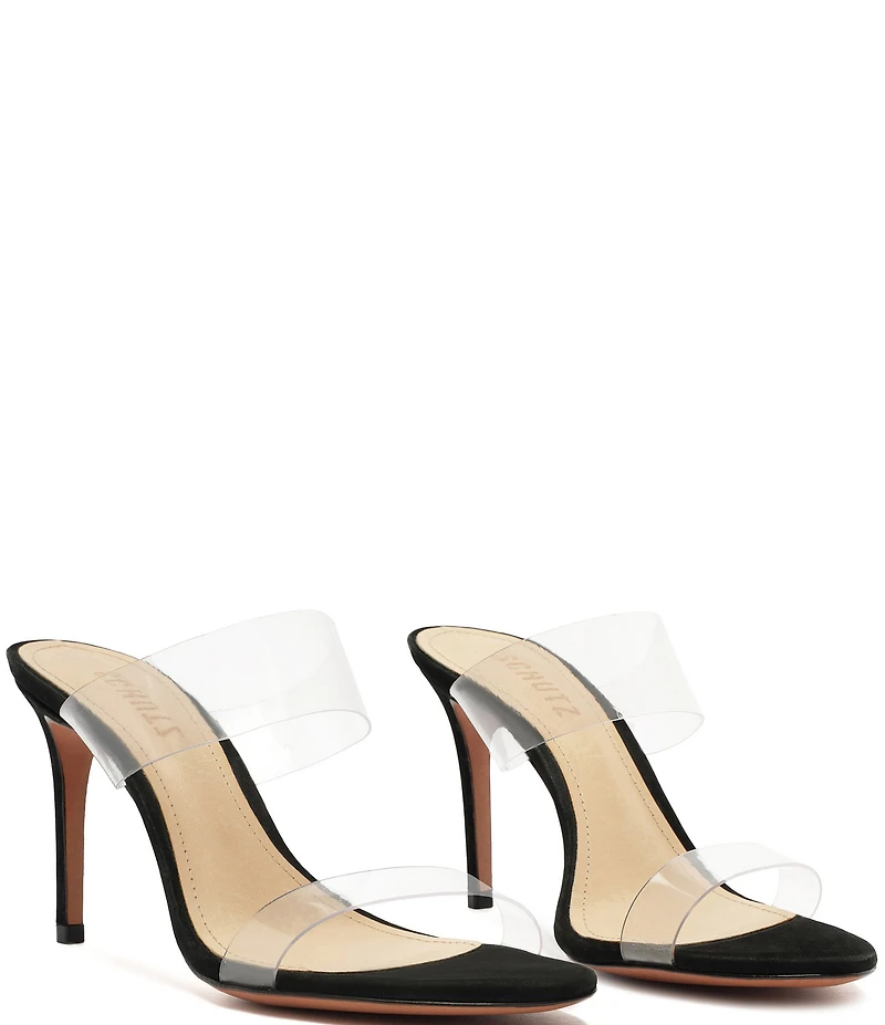 Schutz Ariella Clear Vinyl Dress Slide Sandals