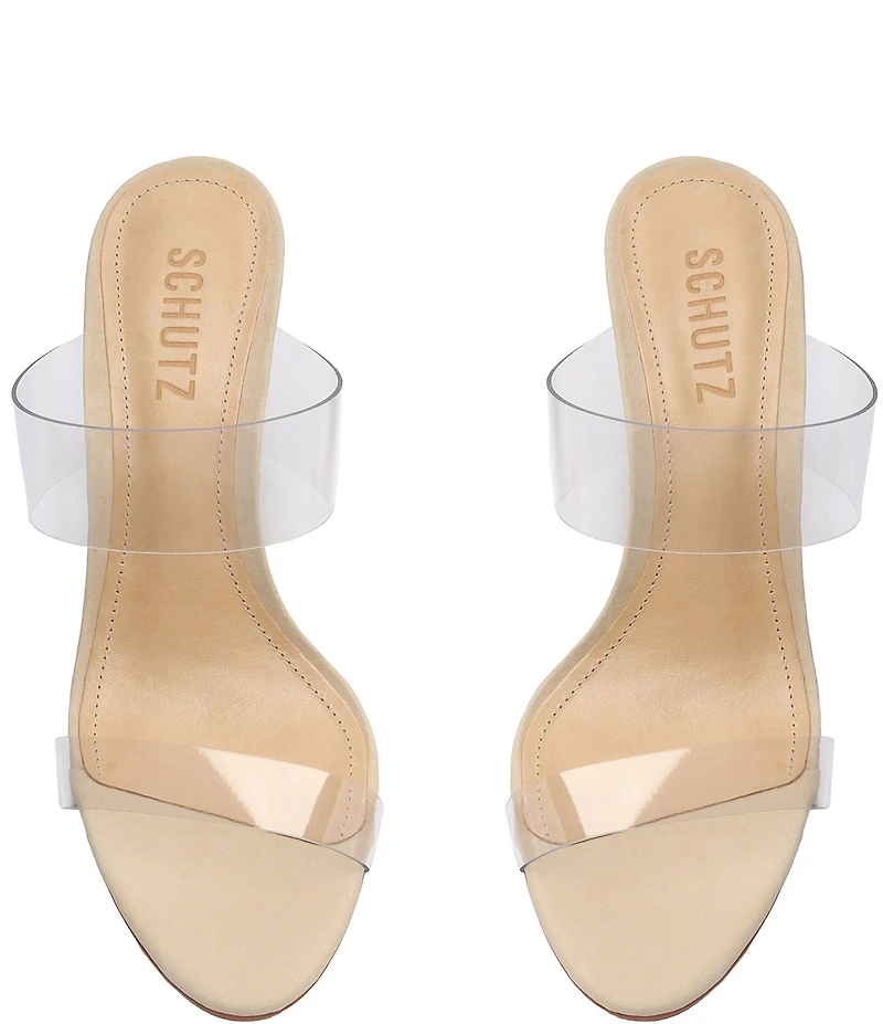 Schutz Ariella Clear Vinyl Dress Slide Sandals