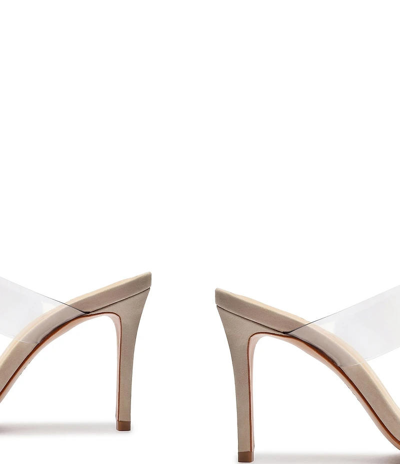 Schutz Ariella Clear Vinyl Dress Slide Sandals