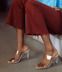 Schutz Ariella Clear Vinyl Dress Slide Sandals