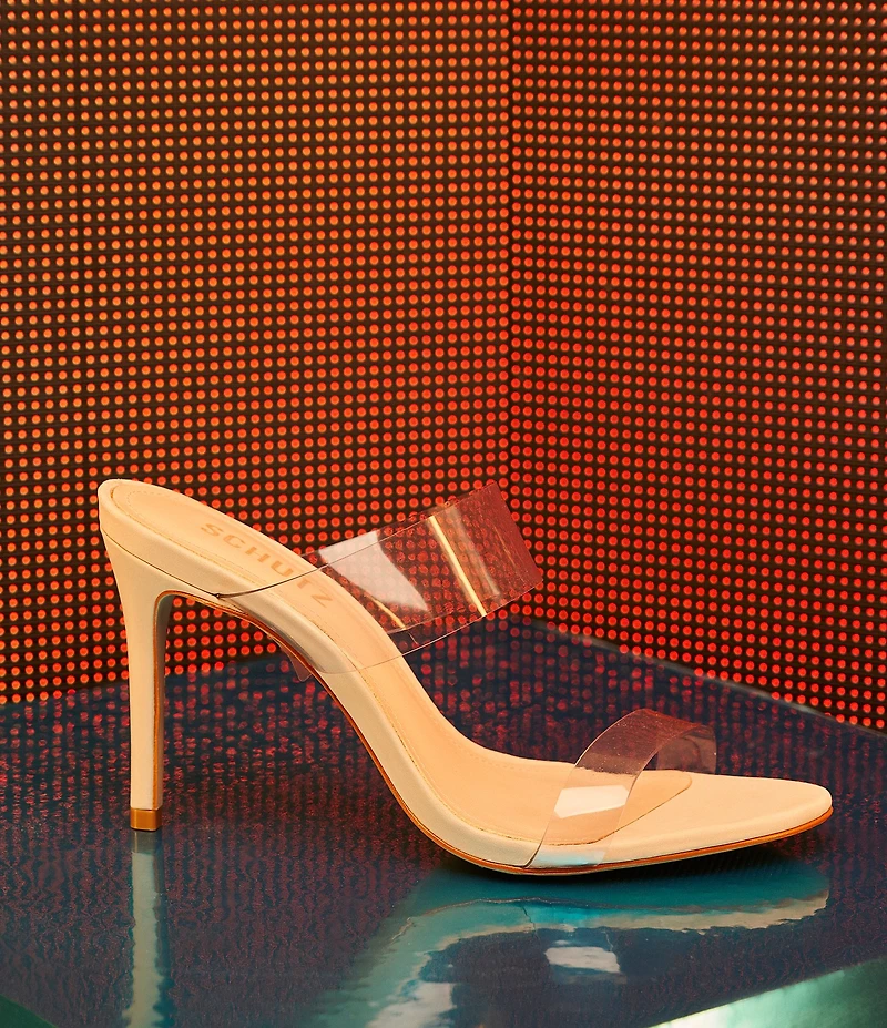 Schutz Ariella Clear Vinyl Dress Slide Sandals