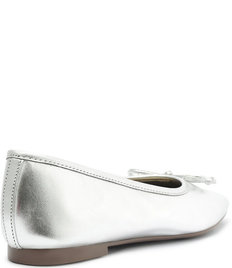 Schutz Arissa Metallic Leather Ballerina Flats