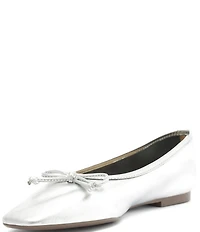 Schutz Arissa Metallic Leather Ballerina Flats