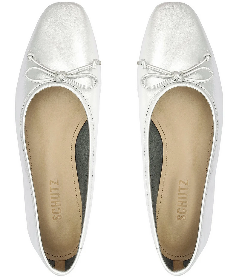 Schutz Arissa Metallic Leather Ballerina Flats