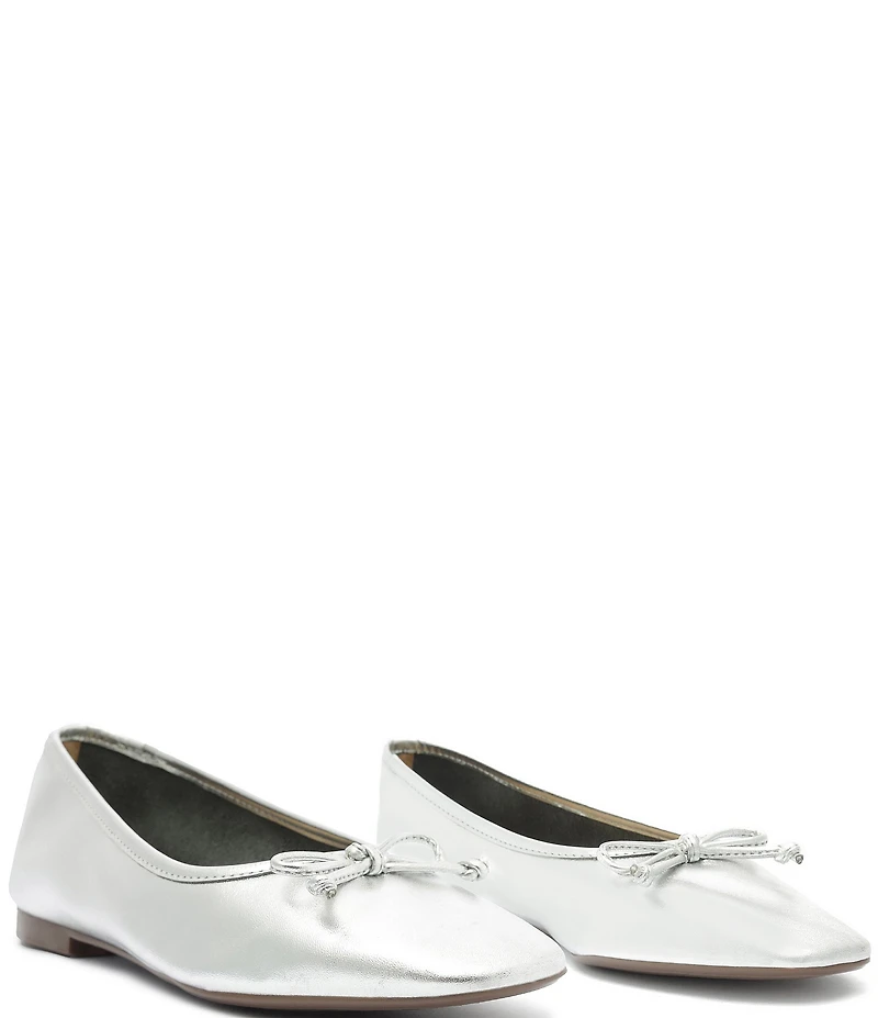 Schutz Arissa Metallic Leather Ballerina Flats