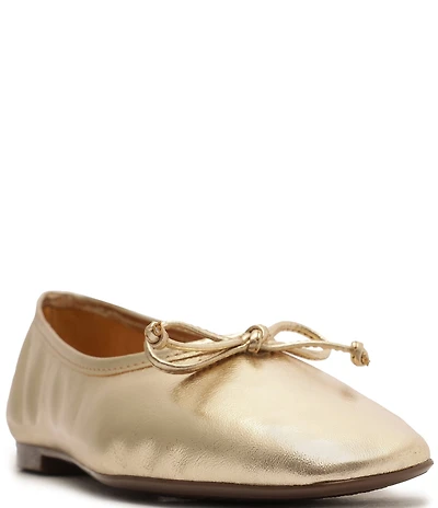 Schutz Arissa Metallic Leather Ballerina Flats