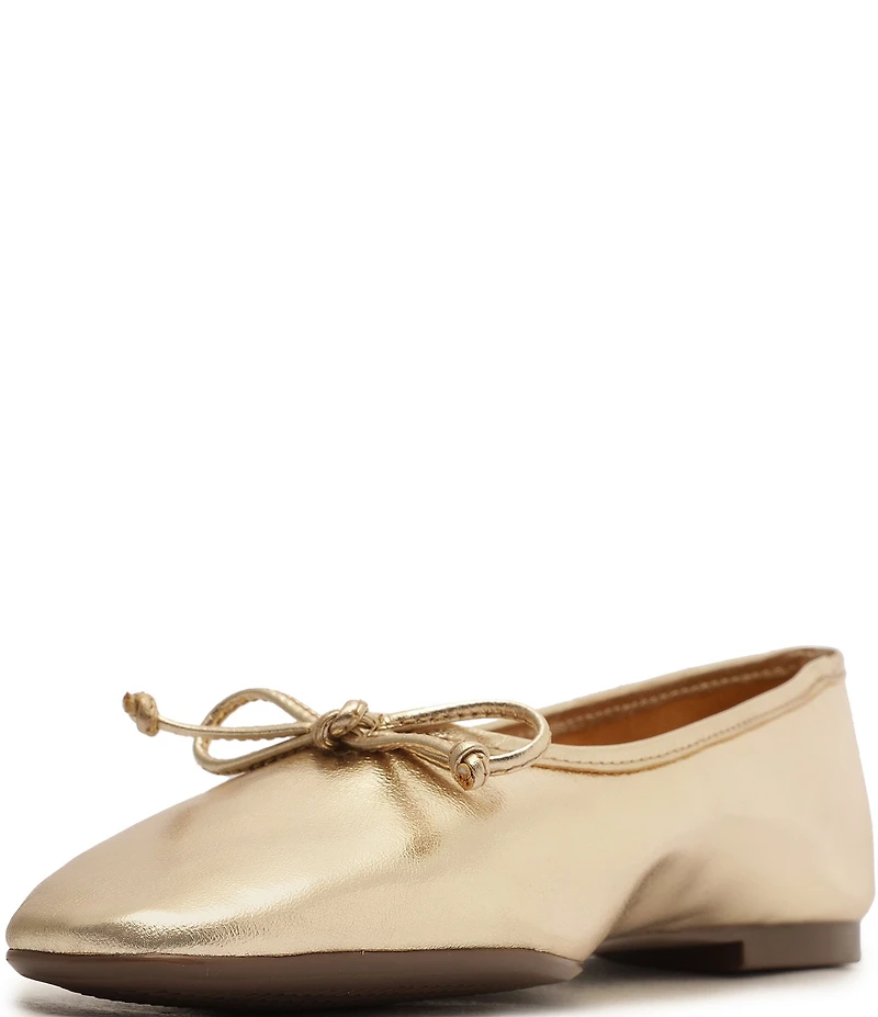 Schutz Arissa Metallic Leather Ballerina Flats