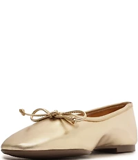 Schutz Arissa Metallic Leather Ballerina Flats