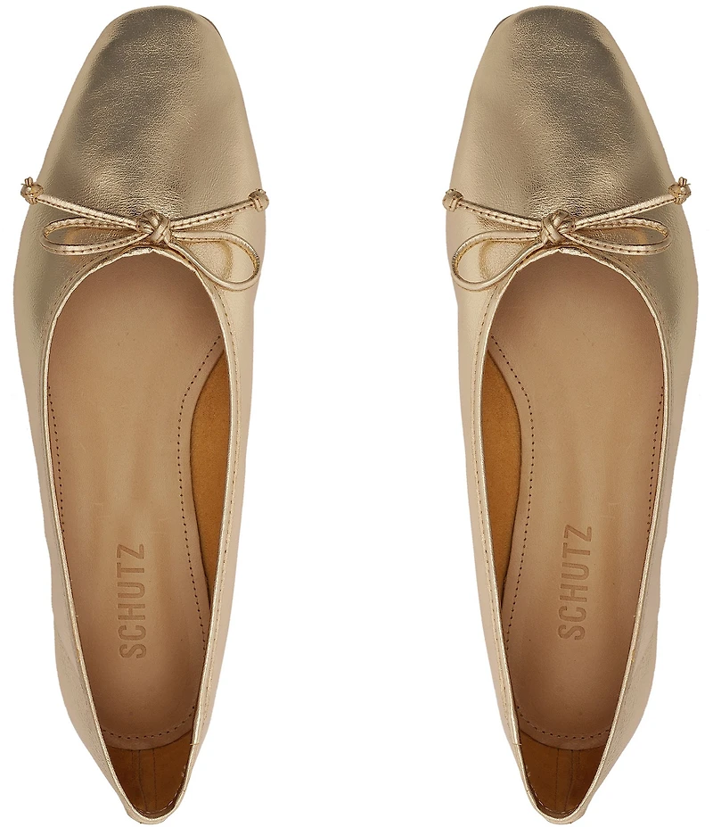 Schutz Arissa Metallic Leather Ballerina Flats