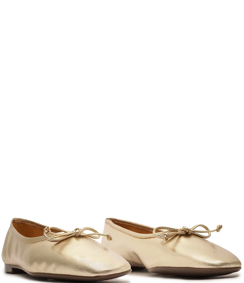 Schutz Arissa Metallic Leather Ballerina Flats