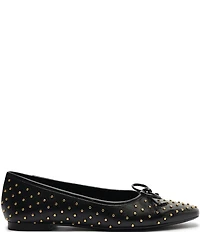 Schutz Arissa Studded Leather Ballet Bow Flats