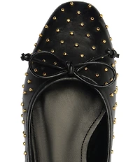 Schutz Arissa Studded Leather Ballet Bow Flats