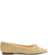 Schutz Arissa Woven Straw Bow Flats