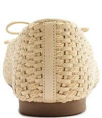 Schutz Arissa Woven Straw Bow Flats