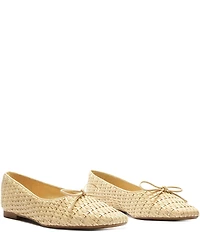 Schutz Arissa Woven Straw Bow Flats