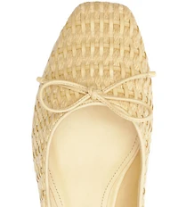 Schutz Arissa Woven Straw Bow Flats