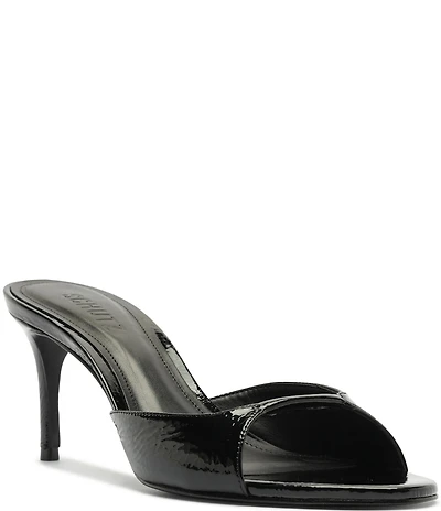 Schutz Arlette Patent Leather Dress Slide Sandals