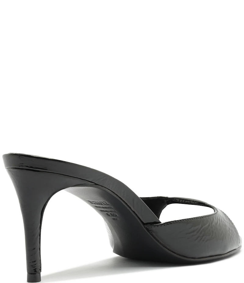 Schutz Arlette Patent Leather Dress Slide Sandals