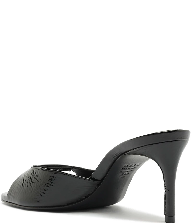 Schutz Arlette Patent Leather Dress Slide Sandals