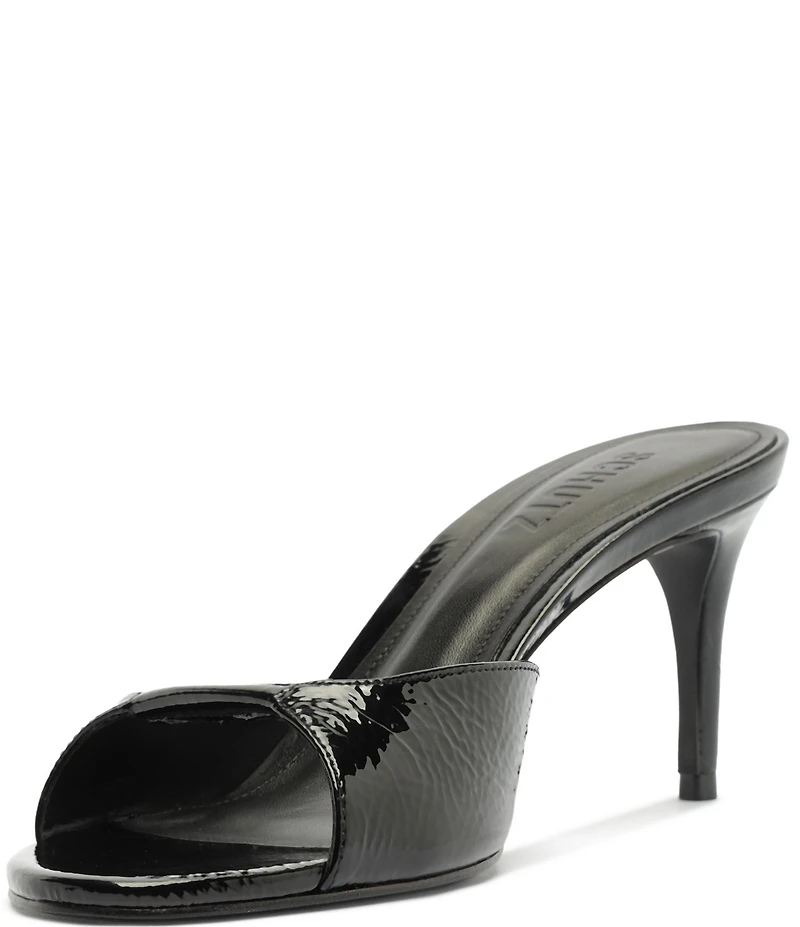 Schutz Arlette Patent Leather Dress Slide Sandals