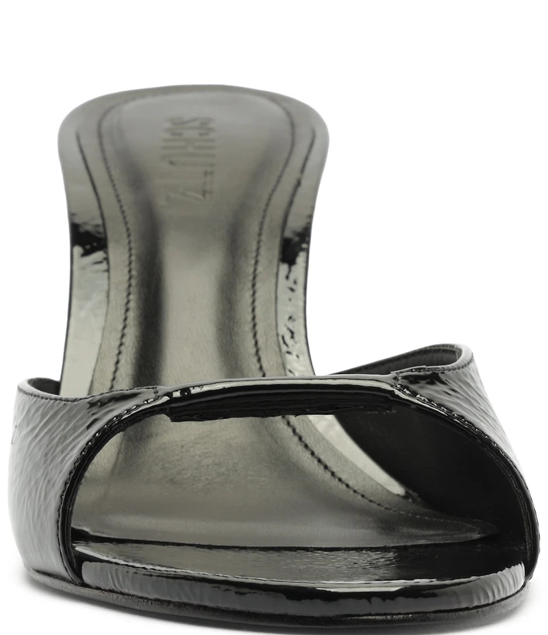 Schutz Arlette Patent Leather Dress Slide Sandals