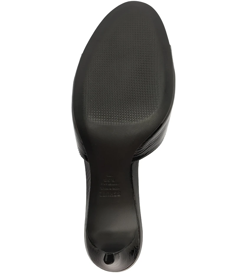 Schutz Arlette Patent Leather Dress Slide Sandals