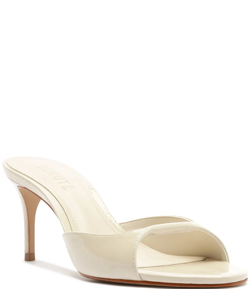 Schutz Arlette Patent Leather Dress Slide Sandals