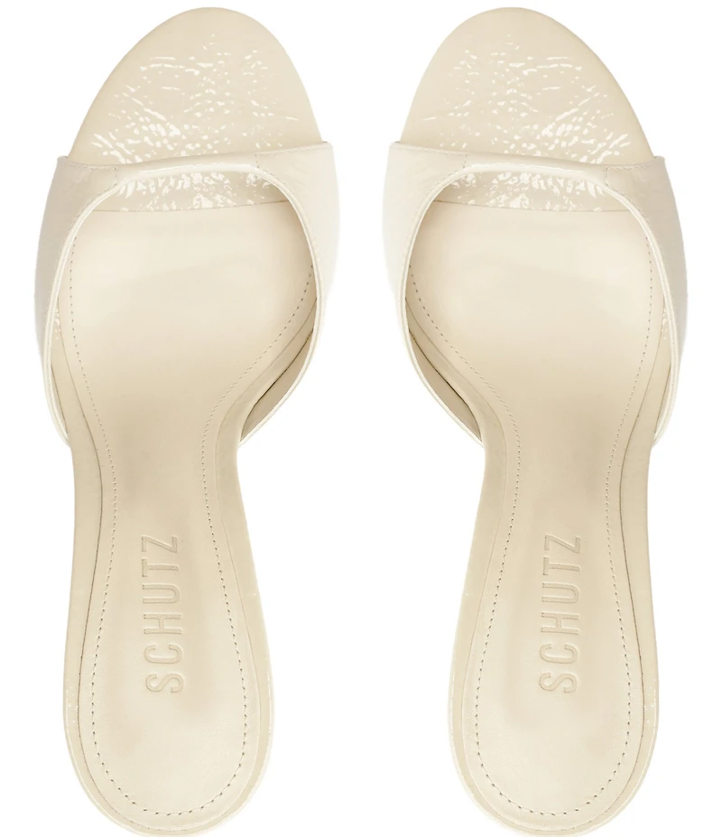 Schutz Arlette Patent Leather Dress Slide Sandals