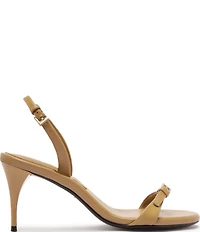 Schutz Aurora Leather Mid-Stiletto Slingback Dress Sandals