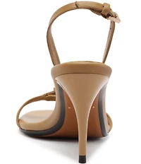 Schutz Aurora Leather Mid-Stiletto Slingback Dress Sandals