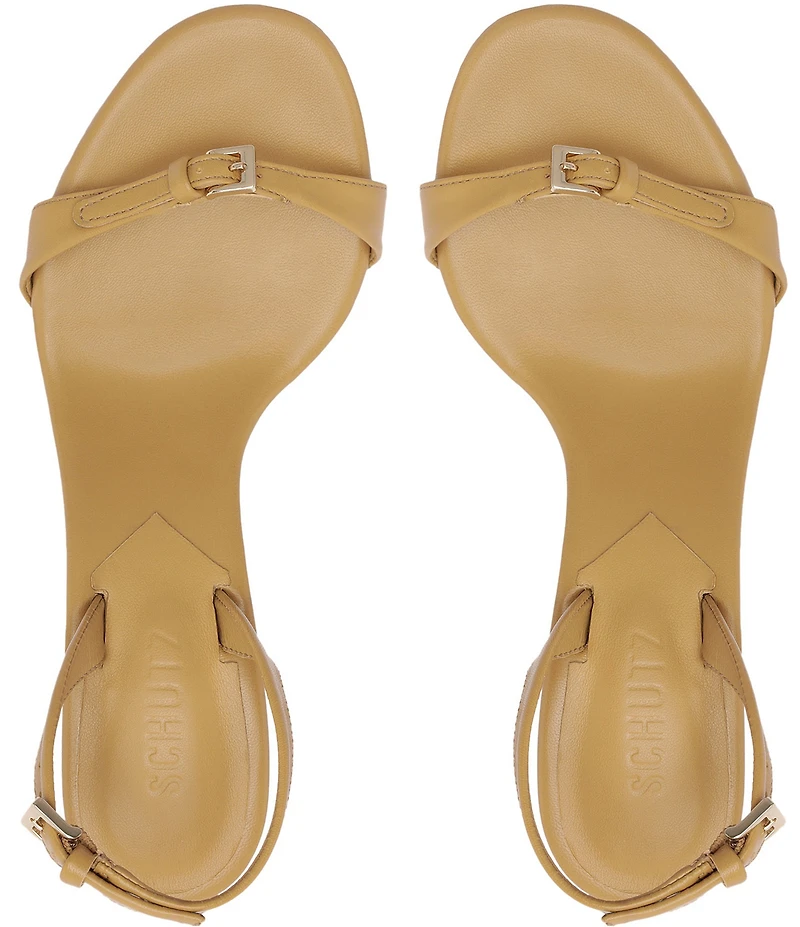 Schutz Aurora Leather Mid-Stiletto Slingback Dress Sandals