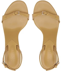 Schutz Aurora Leather Mid-Stiletto Slingback Dress Sandals