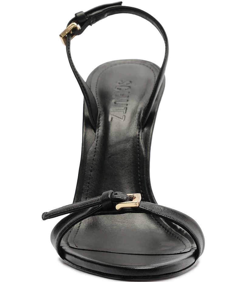 Schutz Aurora Leather Slingback High Heel Dress Sandals